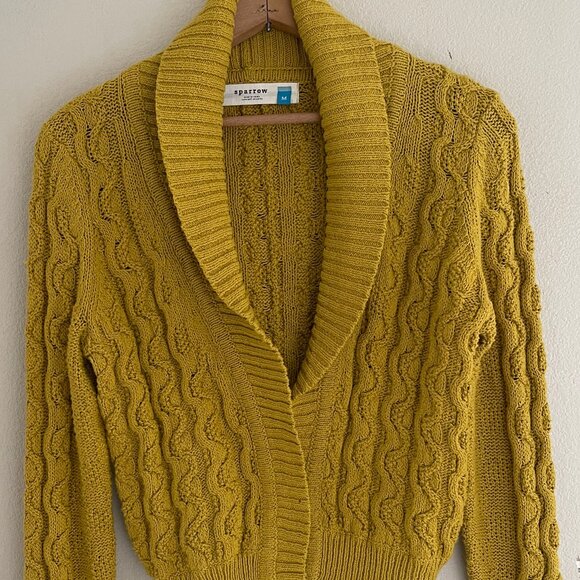 ANTHROPOLOGIE Sparrow Brand Gold Wrap Sweater: NWOT! MEDIUM; Retailed for $118! - Picture 1 of 5